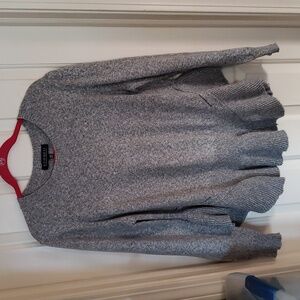 Eloquii Heather Gray Ruffle Hem Plus Size Feminine Sweater Size 18 20